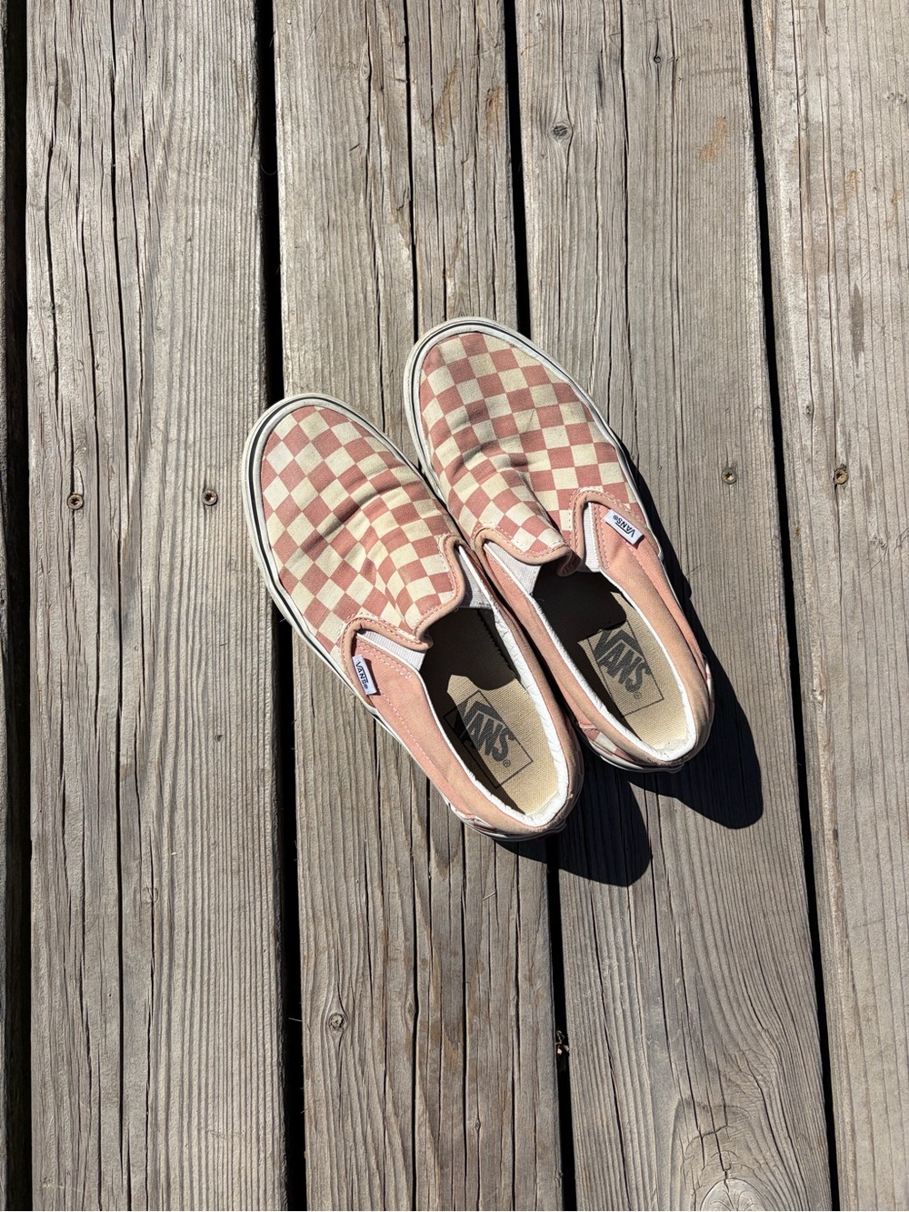 Vans Women’s Slip-On Checkerboard Sneakers - Pink/Cream